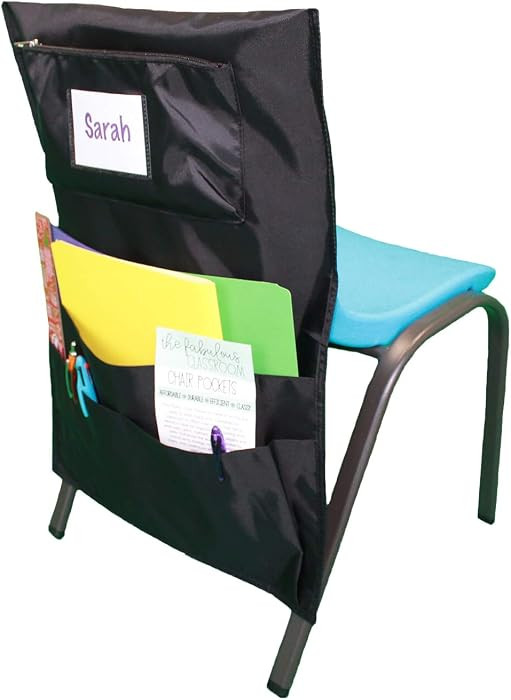 Fabulous Classroom Seat Back Chair Pockets - Pack of 6, Black | Amazon (US)