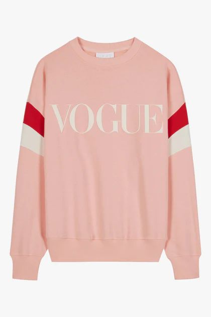 Sweatshirt VOGUE rose avec logo imprimé écru | Vogue FR