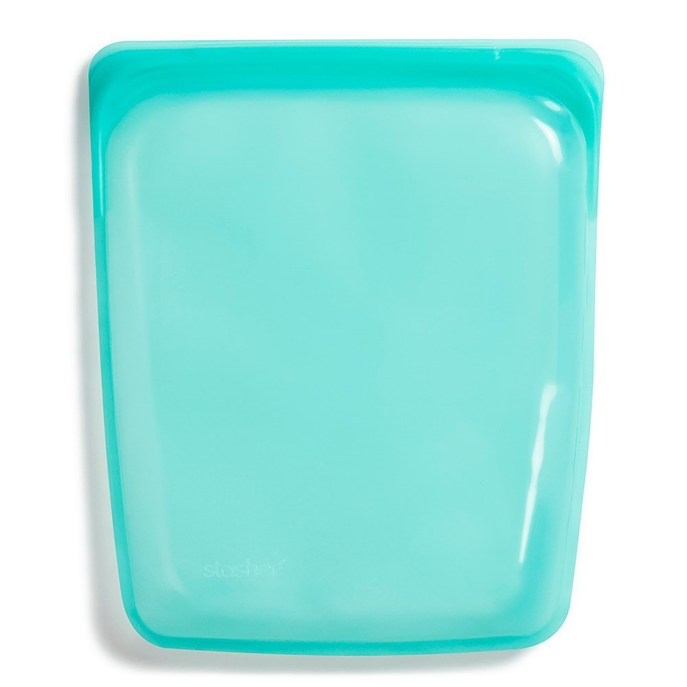 Stasher Reusable Platinum Silicone Half Gallon Bag 1.92L Aqua Blue | House