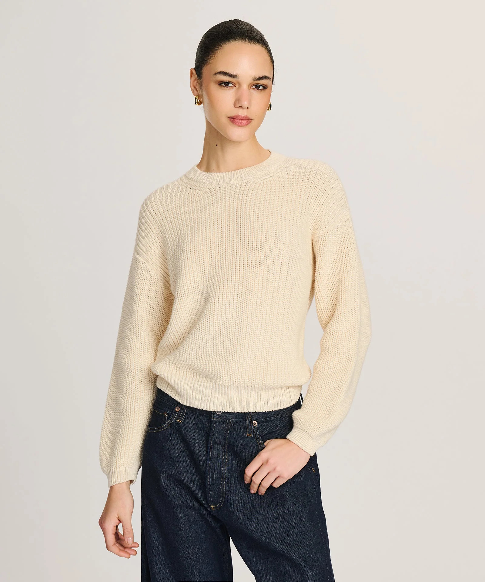 Cotton Fisherman Crewneck Sweater | NAADAM