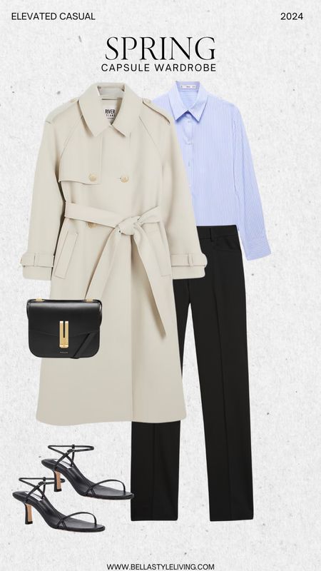 Chic spring capsule wardrobe workwear. Pair with black pants and light blue colored shirt and trenchcoat for chic workwear outfit.

#LTKstyletip #LTKworkwear #LTKover40