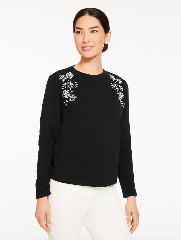 Embellished Crewneck Sweatshirt | Talbots