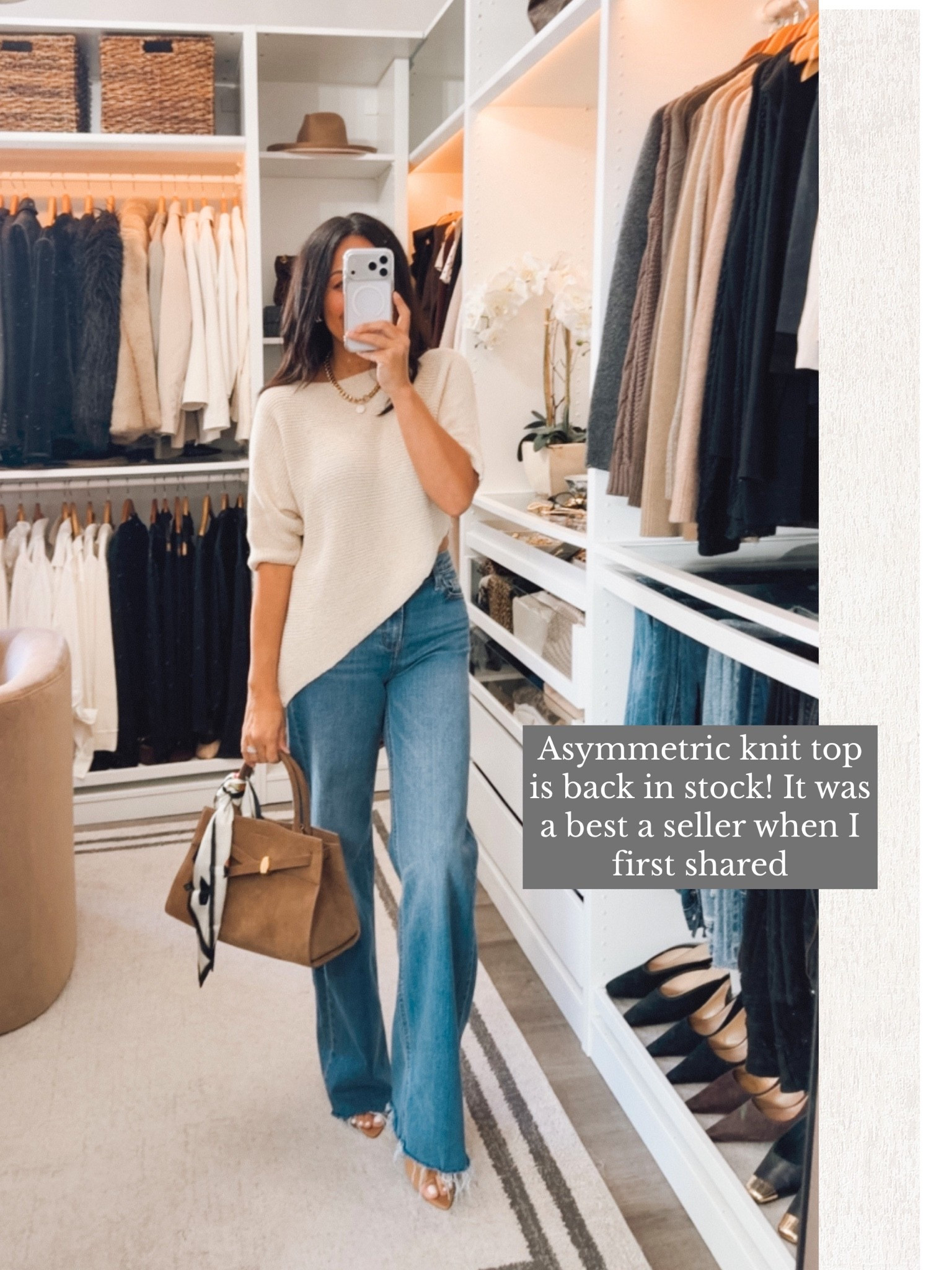 Knit top back in stock! Size up if you want a more relaxed fit⭐️

#LTKootd #LTKOver40 #LTKSeasonal