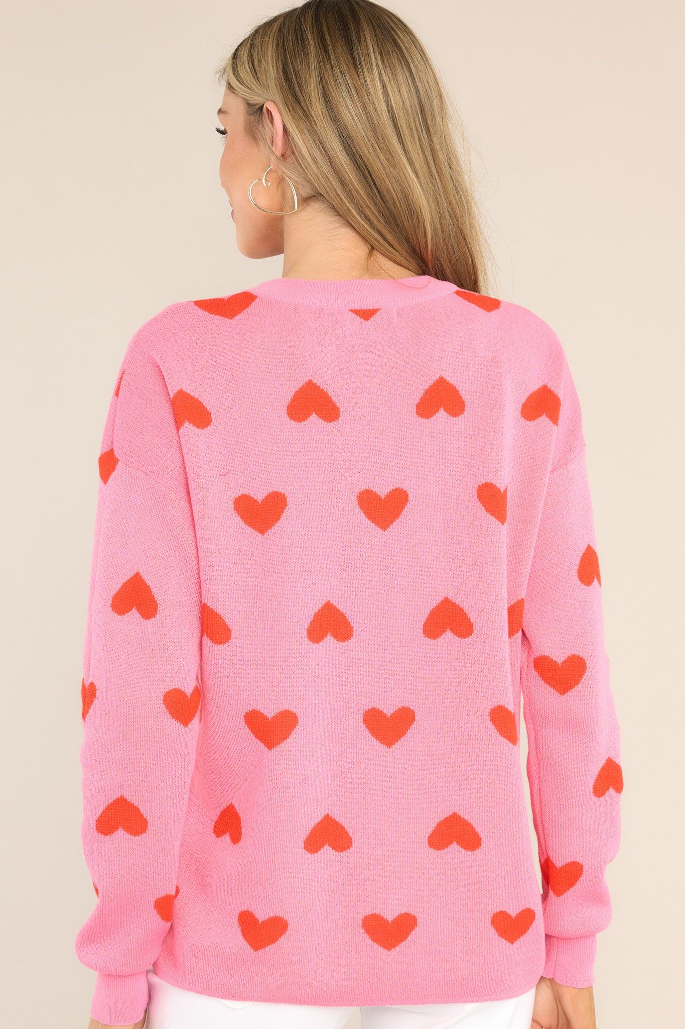 Sweet Thing Pink & Red Heart Sweater | Red Dress 