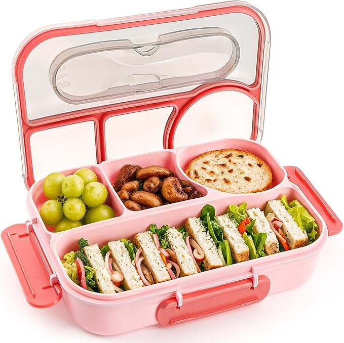 EASYFUN Bento Box Adult, Lunch Box Kids, 4-Compartment Lunch Containers, Drop-Proof, Dishwasher S... | Amazon (US)