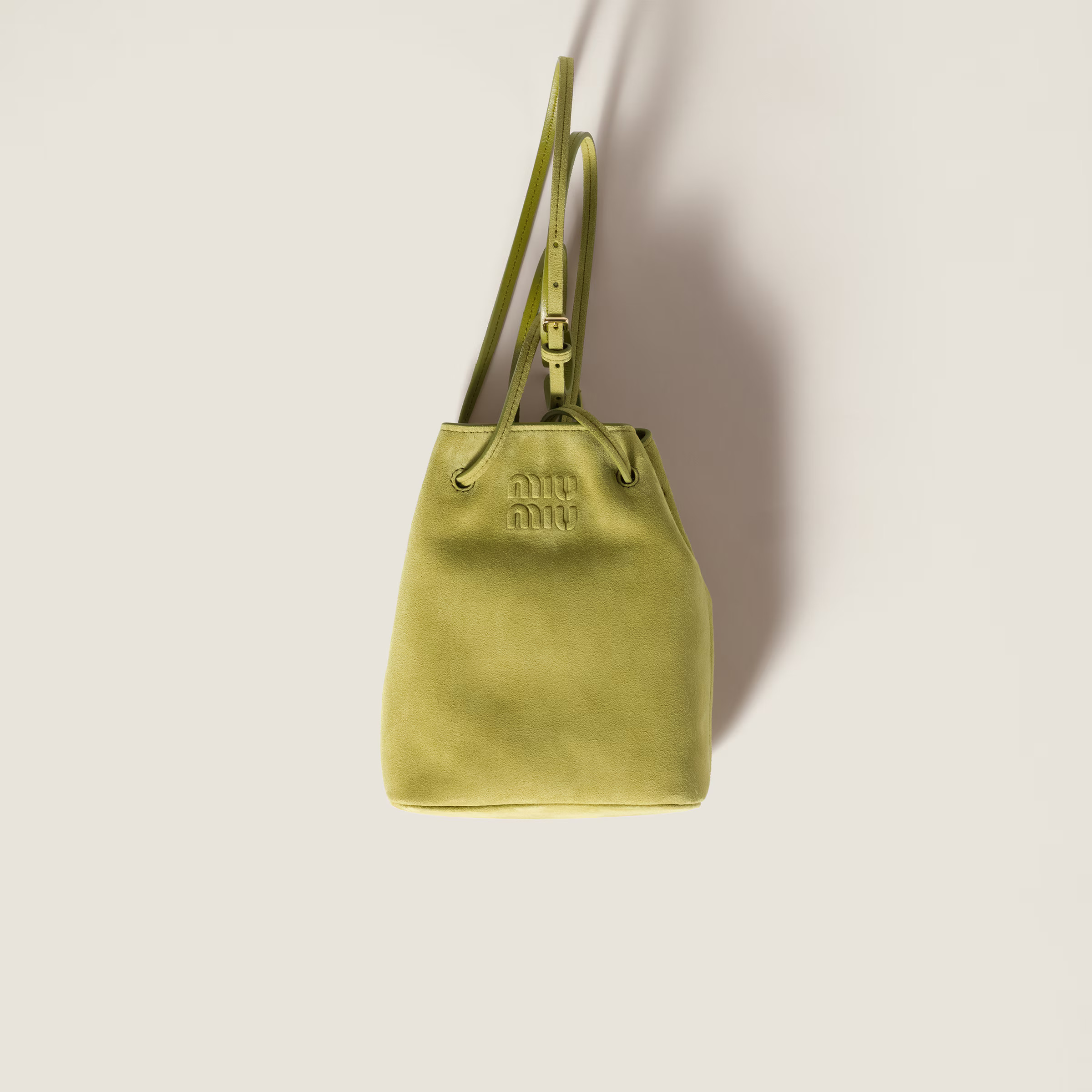 Ivy Green Suede Pouch | Miu Miu | Miu Miu US