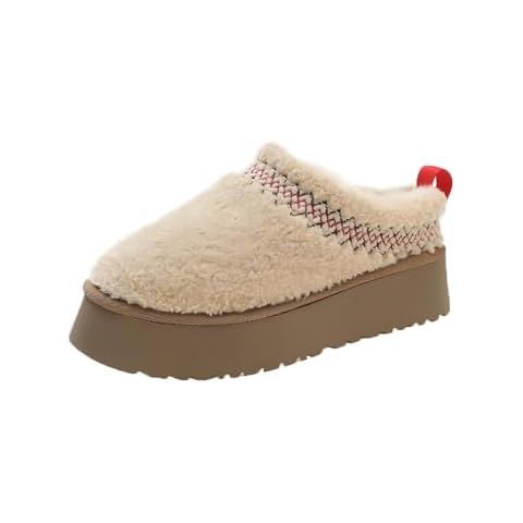 Women's Slippers Platform Slippers for Women Platform Mini Boots Fleece Lined Boots Anti-Slip Sno... | Amazon (US)