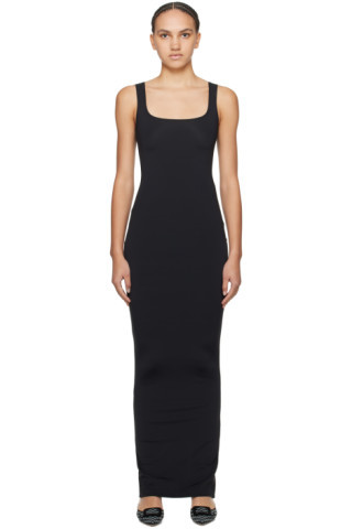 Black Square Neck Maxi Dress | SSENSE