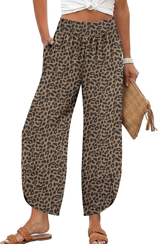 Lepunuo Womens Baggy Wide Leg Pants Summer High Waisted Palazzo Pants Beach Vacation 2026 Casual ... | Amazon (US)