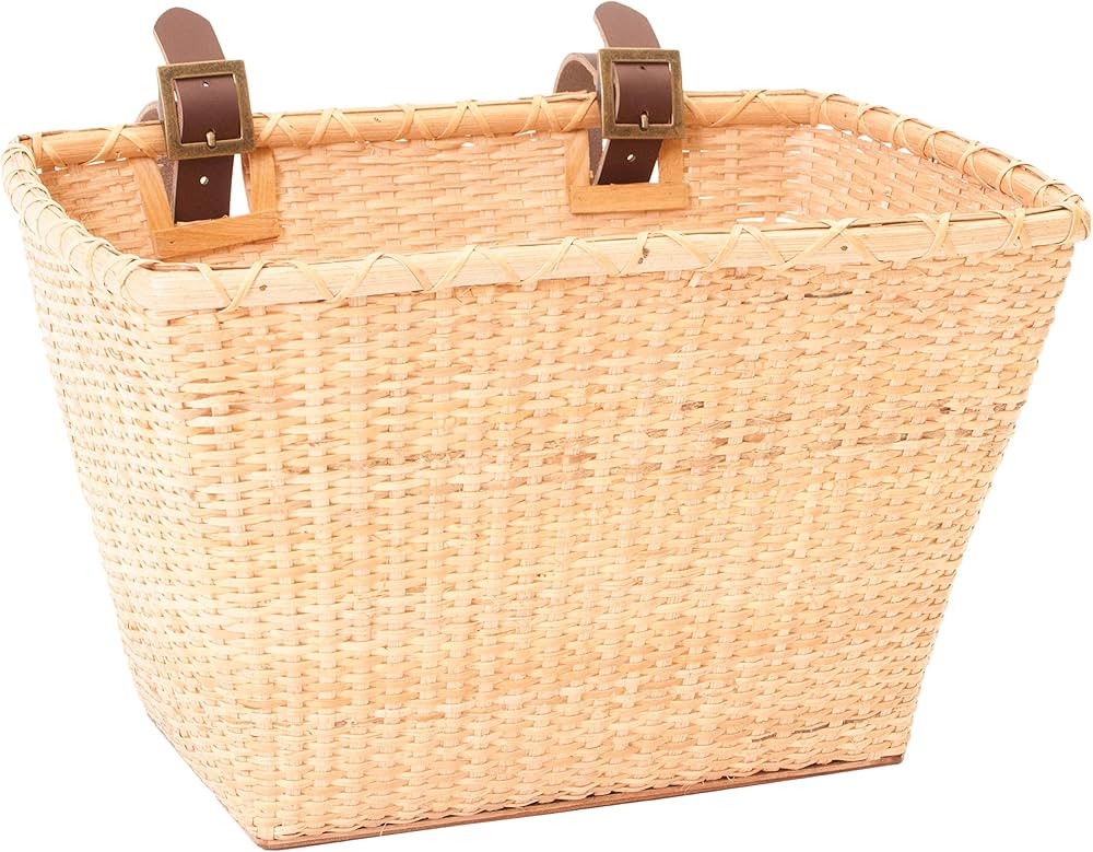 Retrospec Bicycles Cane Woven Rectangular Toto Basket with Authentic Leather Straps and Brass Buc... | Amazon (US)
