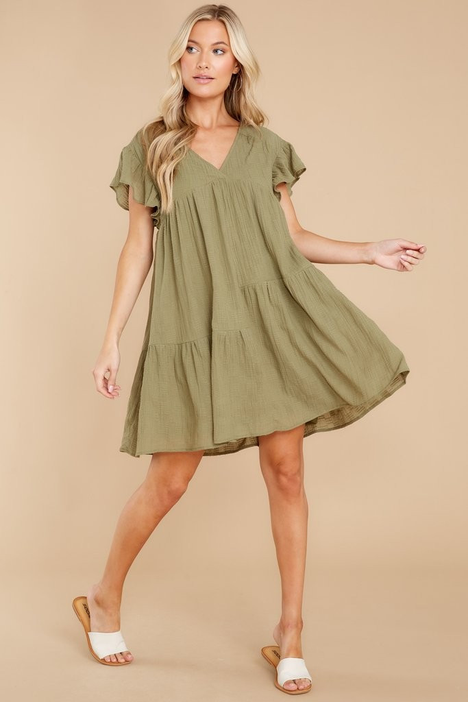 Endless Gratitude Olive Dress | Red Dress 