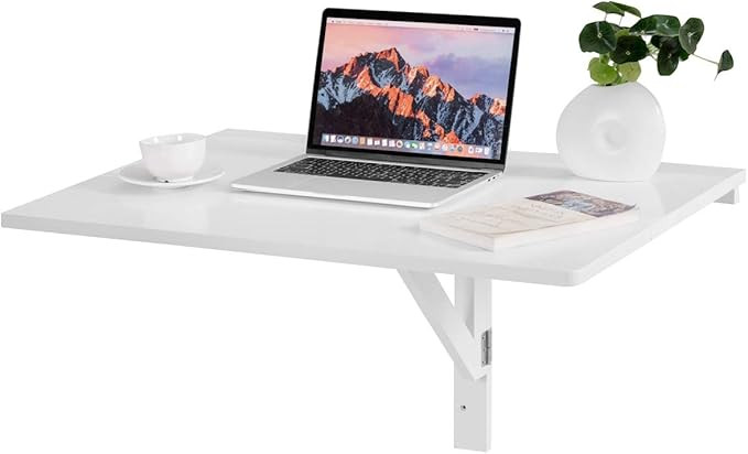 Tangkula 31.5" x 23.5" Wall Mounted Table, Folding Wall Mounted Murphy Desk Drop-Leaf Table, Spac... | Amazon (US)
