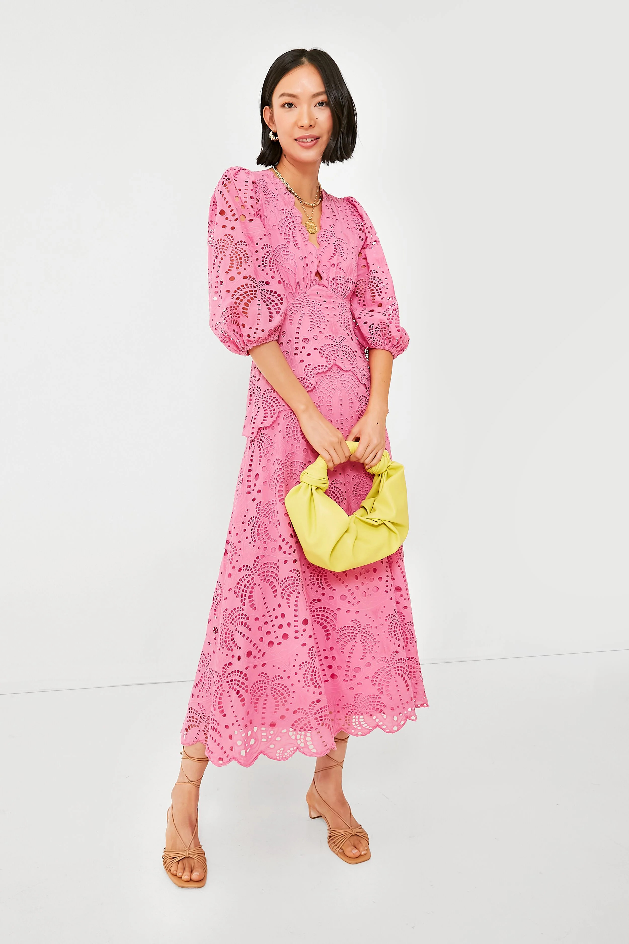 Pink Richilieur Midi Dress | Tuckernuck (US)