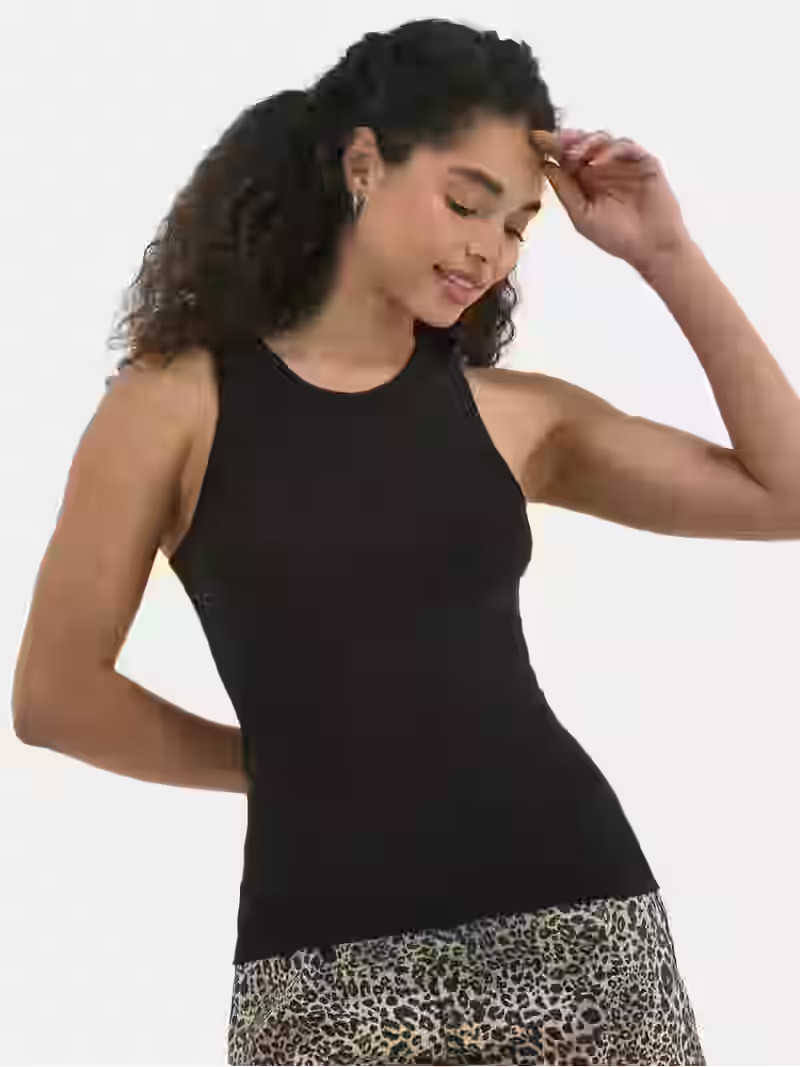 No Boundaries Ribbed High Neck Tank Top, Women's | Walmart (US)