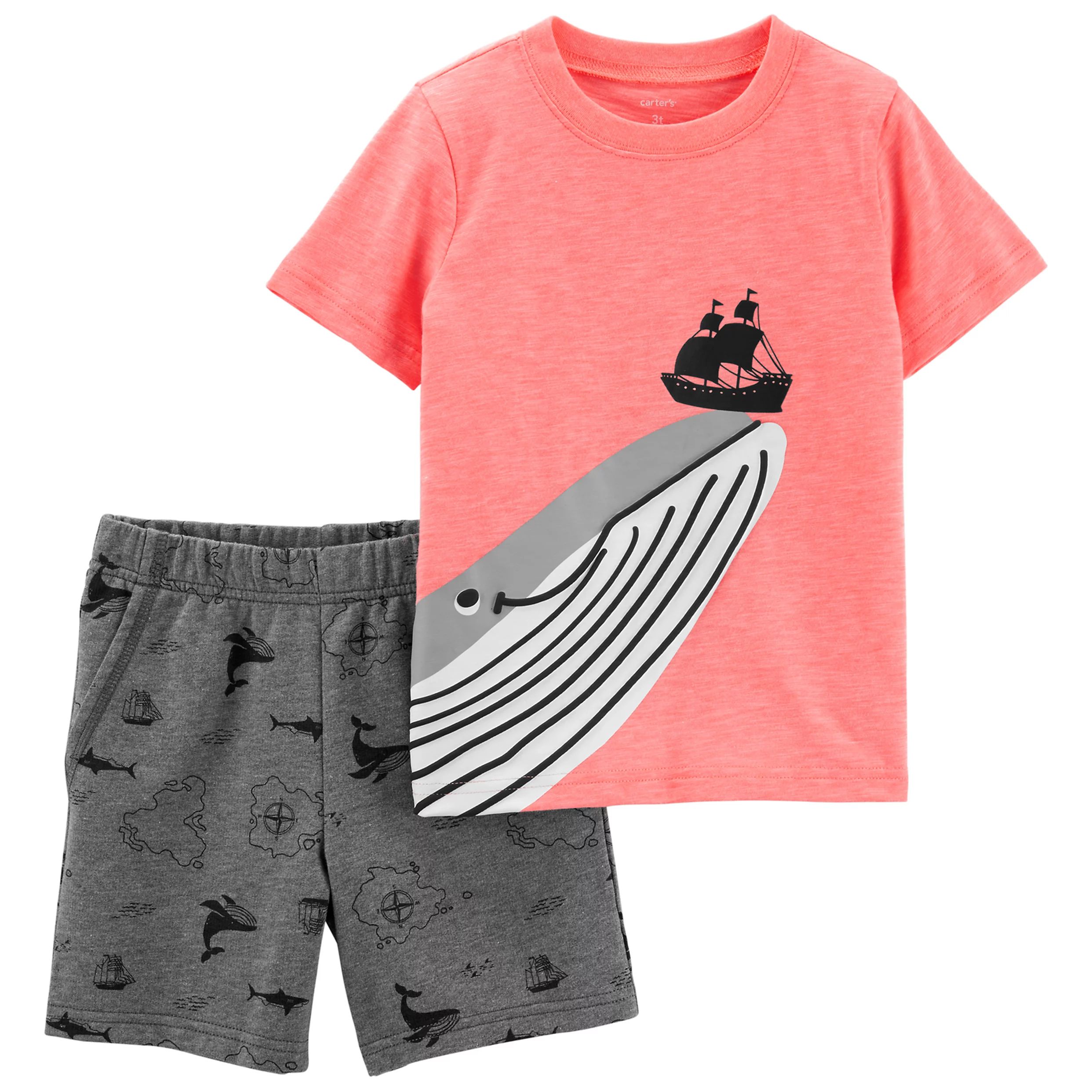 Baby Boy Carter's Whale & Ship Top & Printed Shorts Set | Kohl's