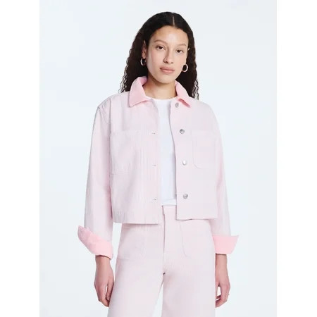 Free Assembly Women s Cropped Cotton Chore Jacket Sizes XS-XXL | Walmart (US)