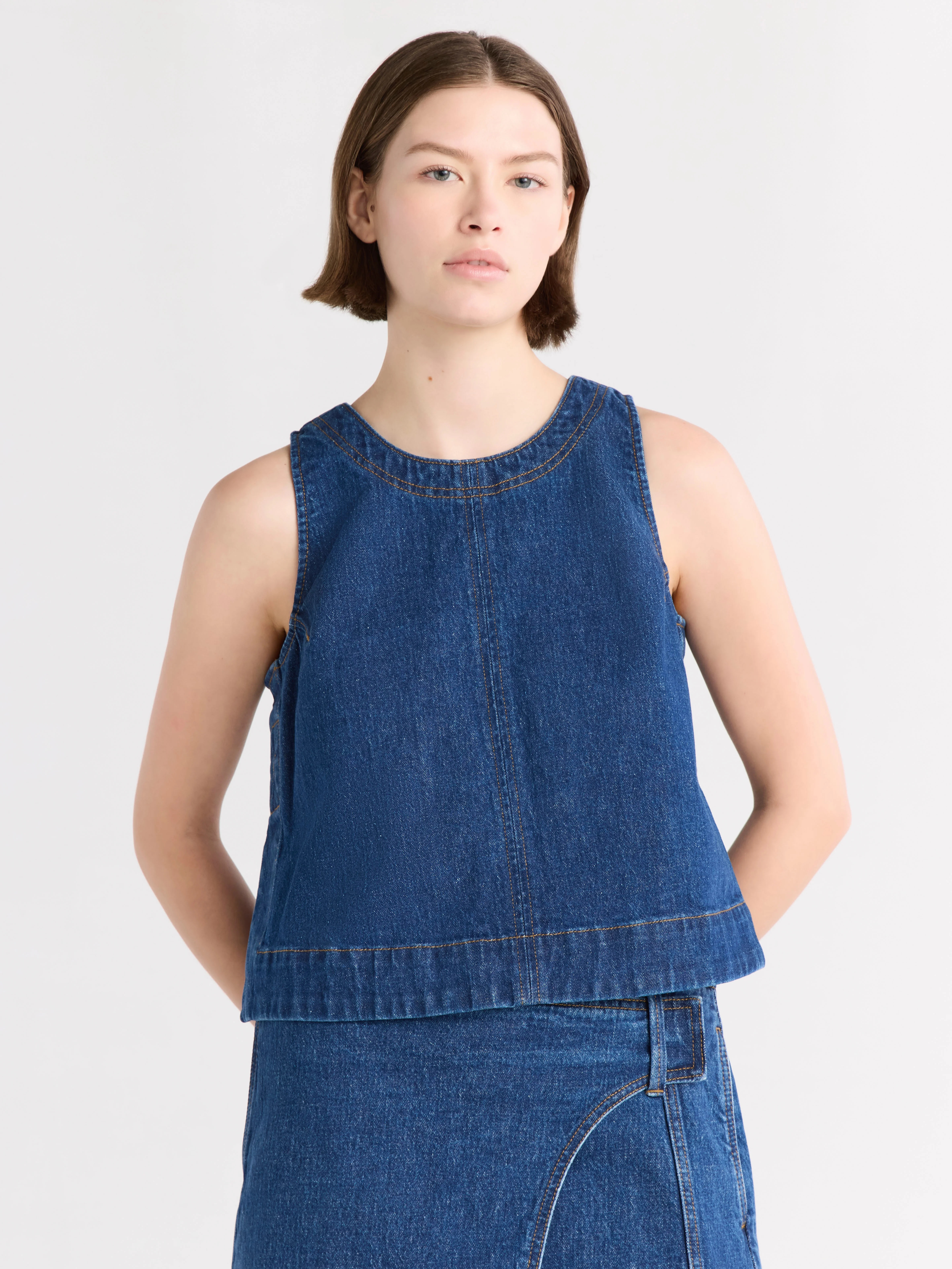 Free Assembly Women's Boxy Cropped Sleeveless Top, Sizes XS-XXL | Walmart (US)