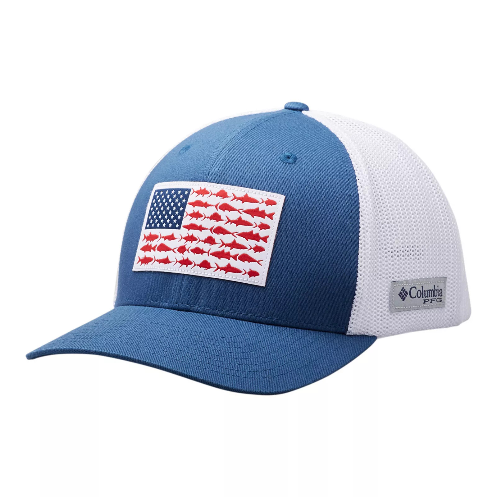 Men's Columbia PFG FlexFit Mesh Fish Flag Fitted Cap, Size: Small/Medium, Black Tide | Kohl's