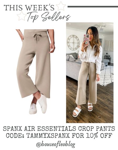 Spanx code: tammyxspanx 
Air essentials crop pants, wide leg pants, spanx 

Wearing small petite 

#LTKunder100 #LTKsalealert