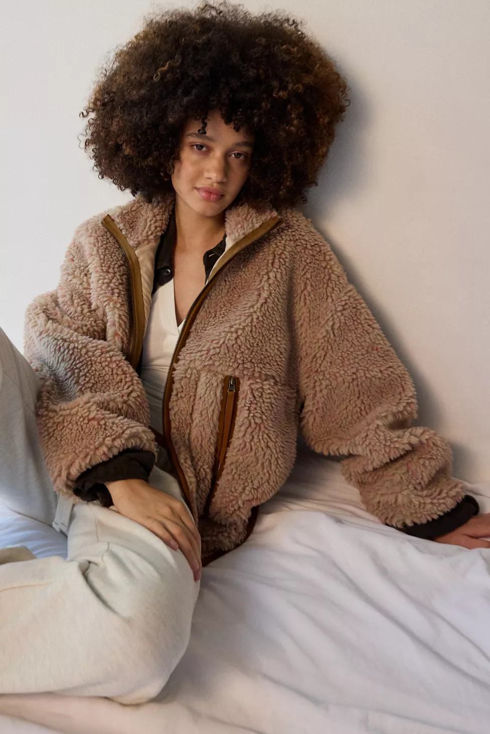 UGG Marlene Confetti Piled Fleece Zip-Up Jacket | Urban Outfitters (US and RoW)