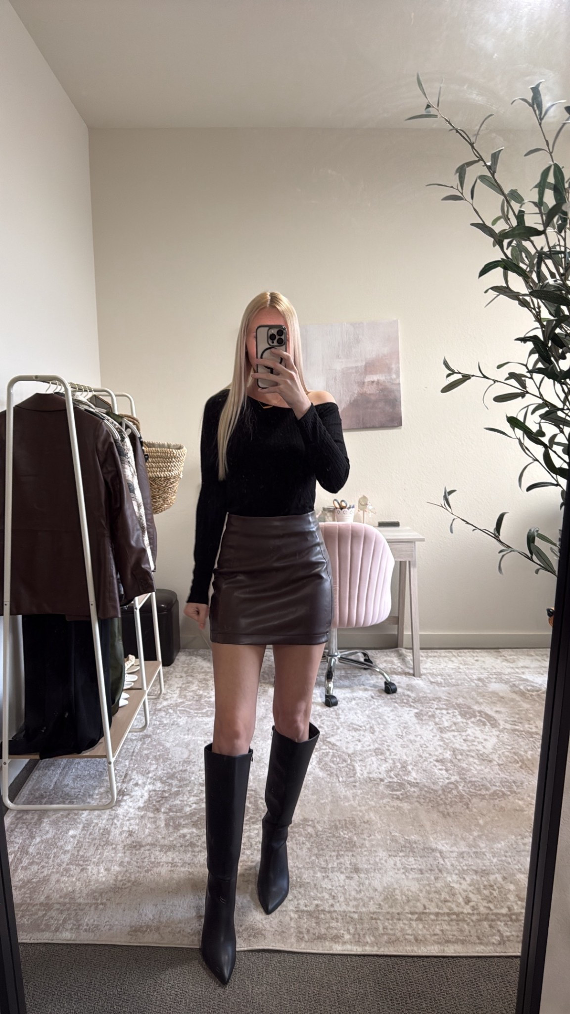 Thanksgiving outfit idea I’m planning to wear! All pieces 20% off right now!

Black ribbed long sleeve - size small, side up

Chocolate brown mini skirt - size xs, so cute! And perfect for dressing up any outfit

Black knee high boots - size 8, affordable and comfy boots!

I added a button down dress coat - size XS and comes with a belt to wear it closed! I love the oversized look of it!

Holiday outfit, holiday party outfit, thanksgiving outfit, winter outfit, leather skirt outfit, dressy thanksgiving outfit

#LTKSaleAlert #LTKHoliday #LTKCyberWeek