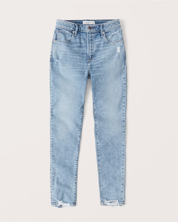 Women's High Rise Super Skinny Ankle Jean | Women's Clearance | Abercrombie.com | Abercrombie & Fitch (US)