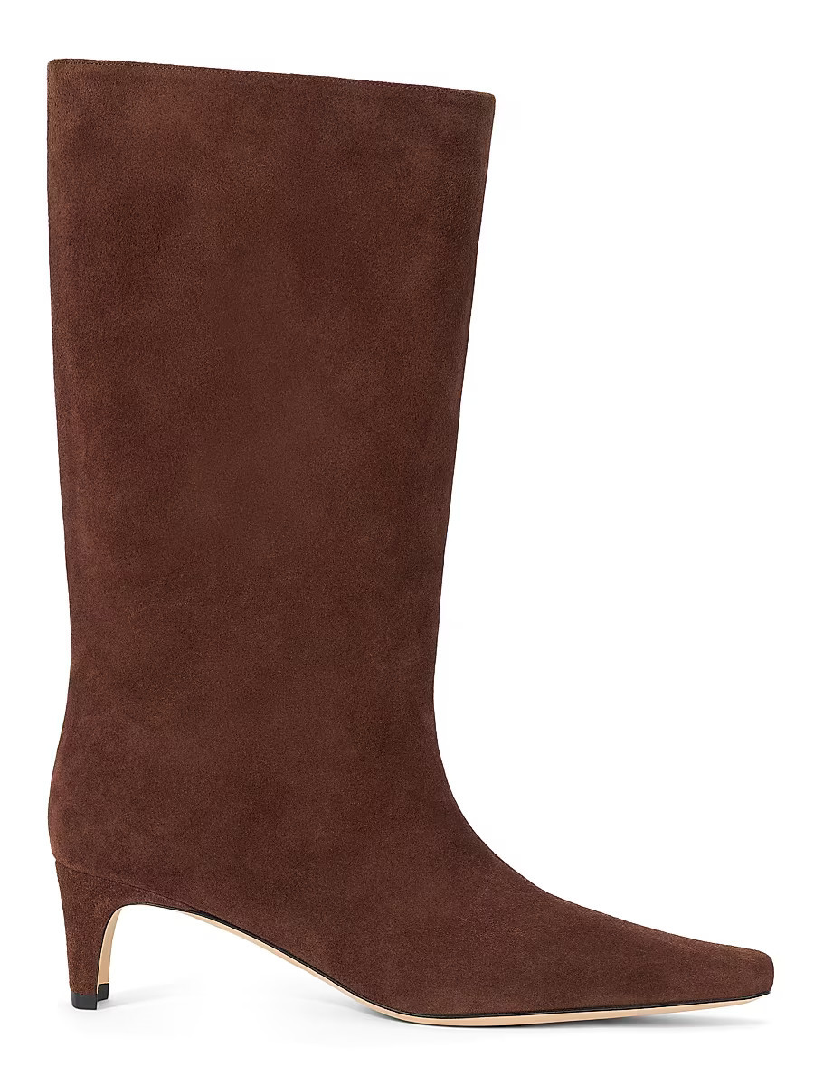 Women's Wally 55MM Midcalf Suede Knee Boots - Mahogany - Size 9.5 | Saks Fifth Avenue