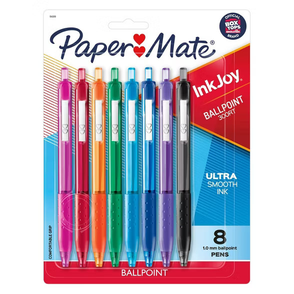 8pk Ballpoint Pens InkJoy 300RT 1.0mm Multicolored - PaperMate | Target