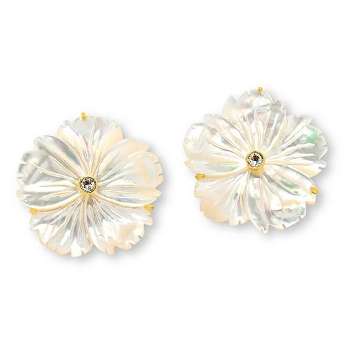 Connie Craig Carroll Jewelry Shell Flower Drop Earrings - Multi | HSN