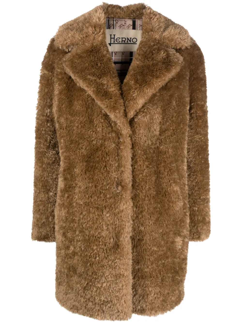 Curly faux-shearling coat | Farfetch Global