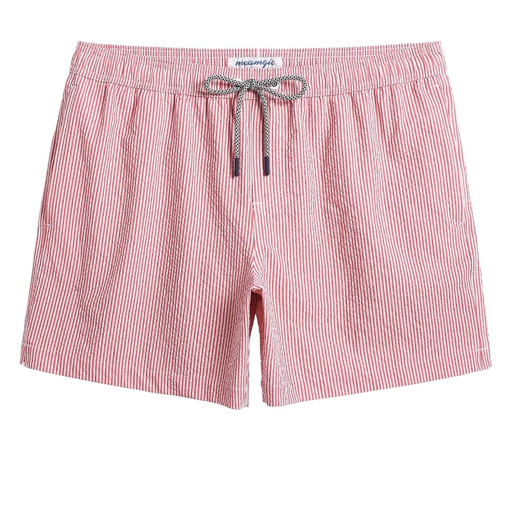 maamgic Men's Swim Trunks 5.5 inch Seersucker Beach Shorts Quick Dry Bathing Suits with Mesh Line... | Amazon (US)