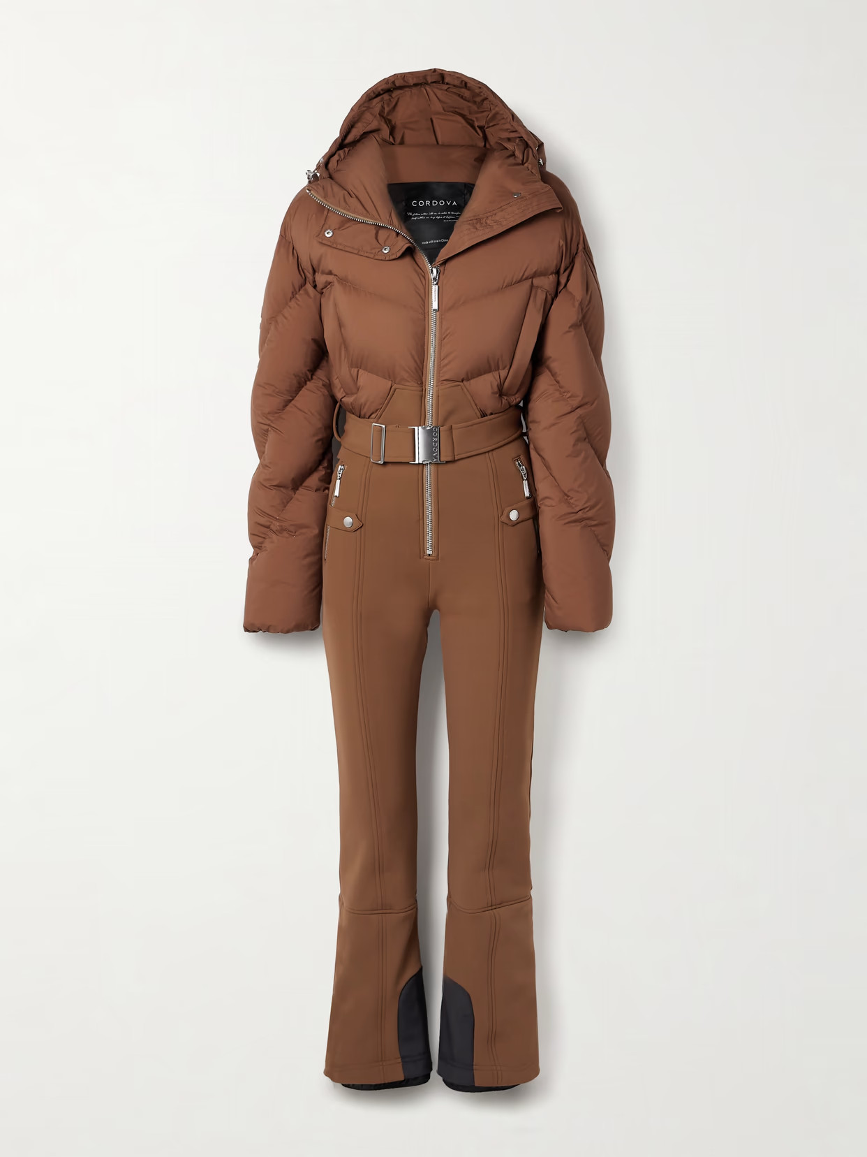Cordova - Ajax Belted Hooded Quilted Down Ski Suit - Brown | NET-A-PORTER (US)