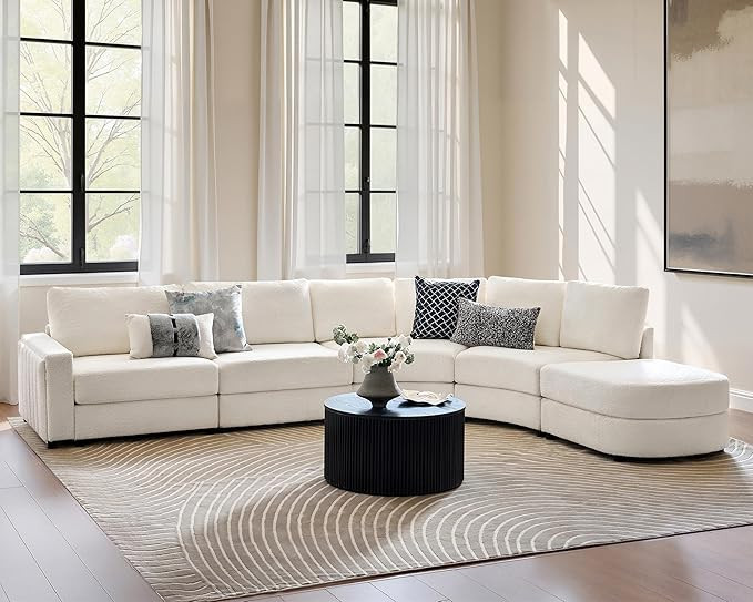 HULALA HOME 150" Oversized Curved Sectional Sofa, Modern L Shaped Modular Sectional Couch with Ot... | Amazon (US)