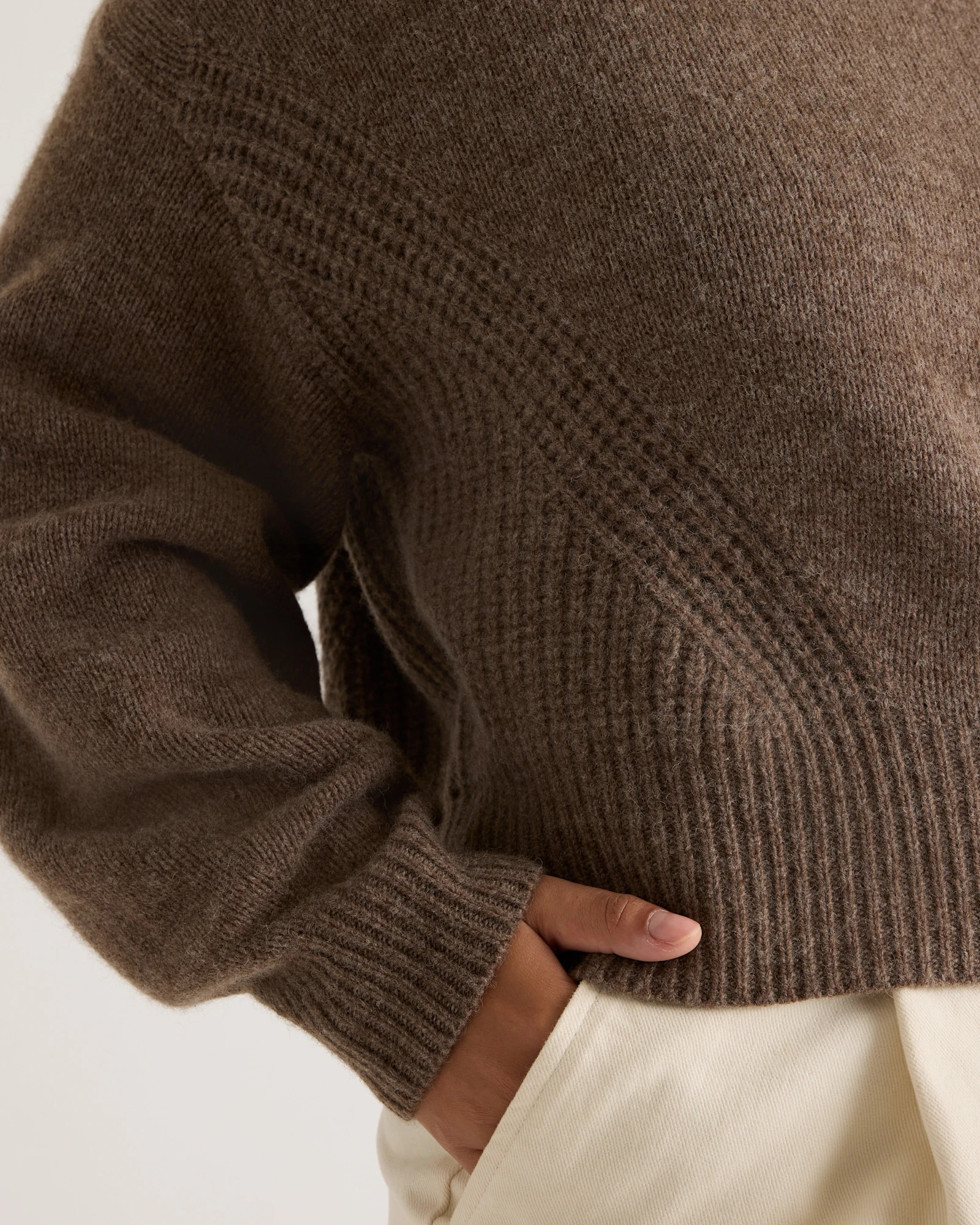 100% Yak Wool Pointelle Detail Relaxed Crew | Quince