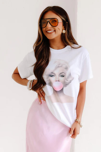 Marilyn Monroe White Short Sleeve Tee | The Willow Tree