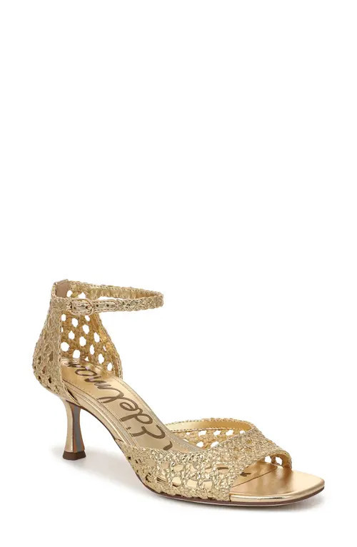 Sam Edelman Peyton Ankle Strap Sandal in Amber Gold at Nordstrom, Size 9.5 | Nordstrom
