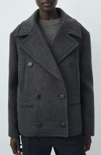 MANGO Selection Wool Blend Peacoat in Gray at Nordstrom Rack, Size Small | Nordstrom Rack