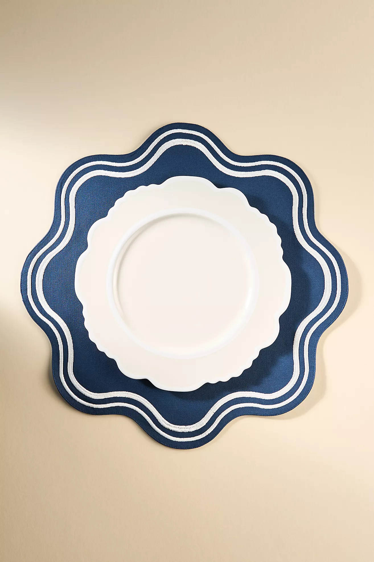 Madeline Embroidered Round Placemat | Anthropologie (US)