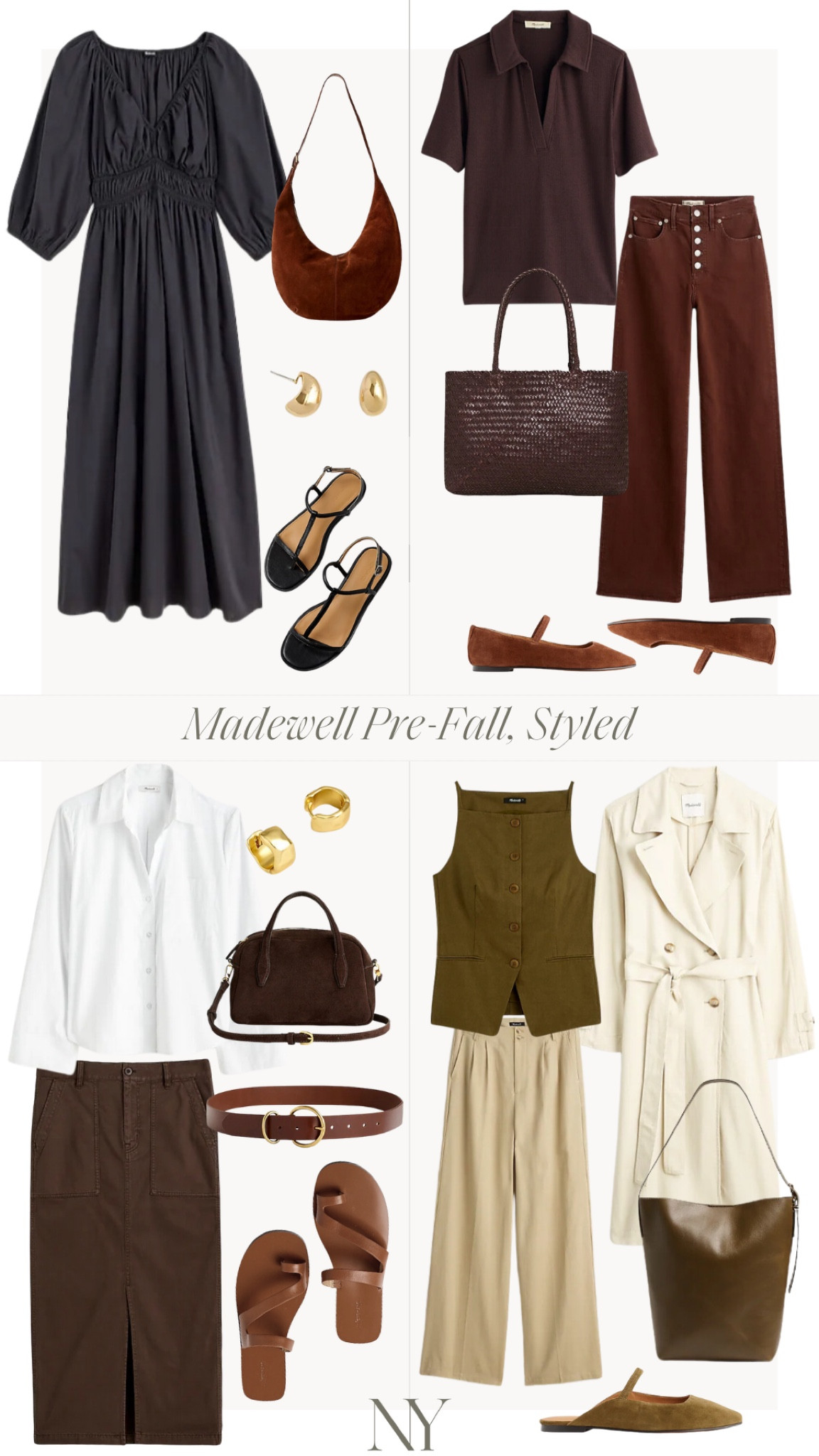 Styling Madewell pre-fall 🍂 It’s so fun seeing a little olive, brown, and tan as well as leather and suede in this new collection! Styled for transitional temps here. 🤎