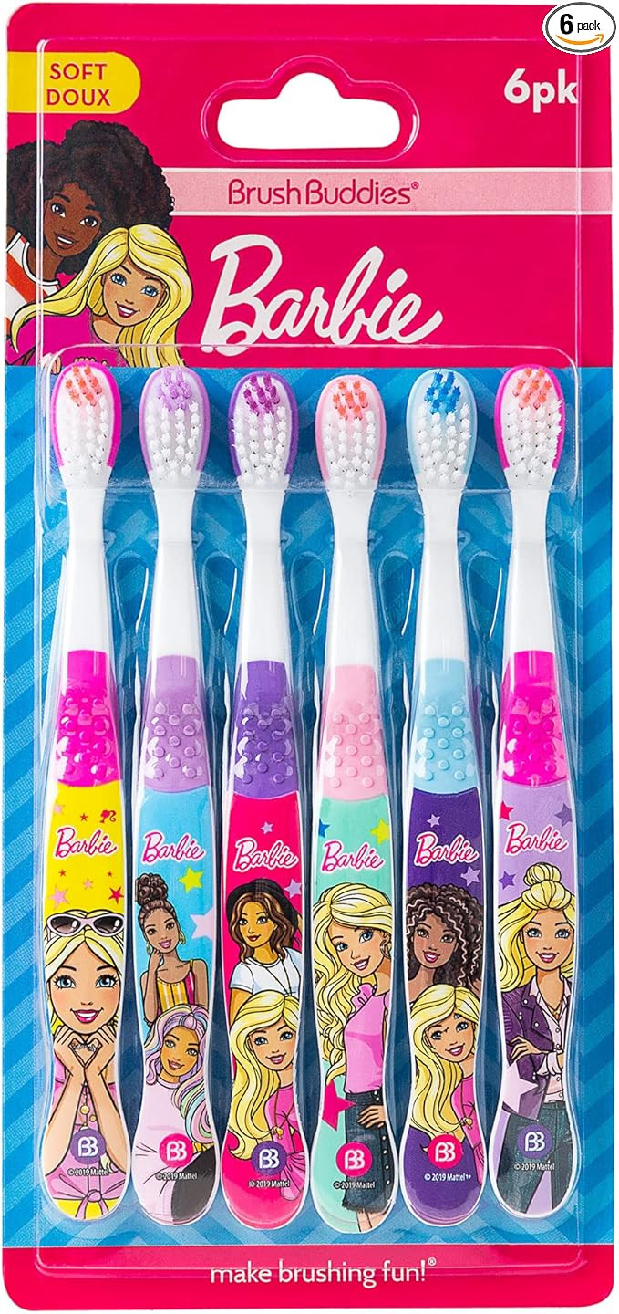 Brush Buddies 6 Pack Barbie Toothbrushes for Kids, Children's Toothbrushes, Soft Bristle Toothbru... | Amazon (US)