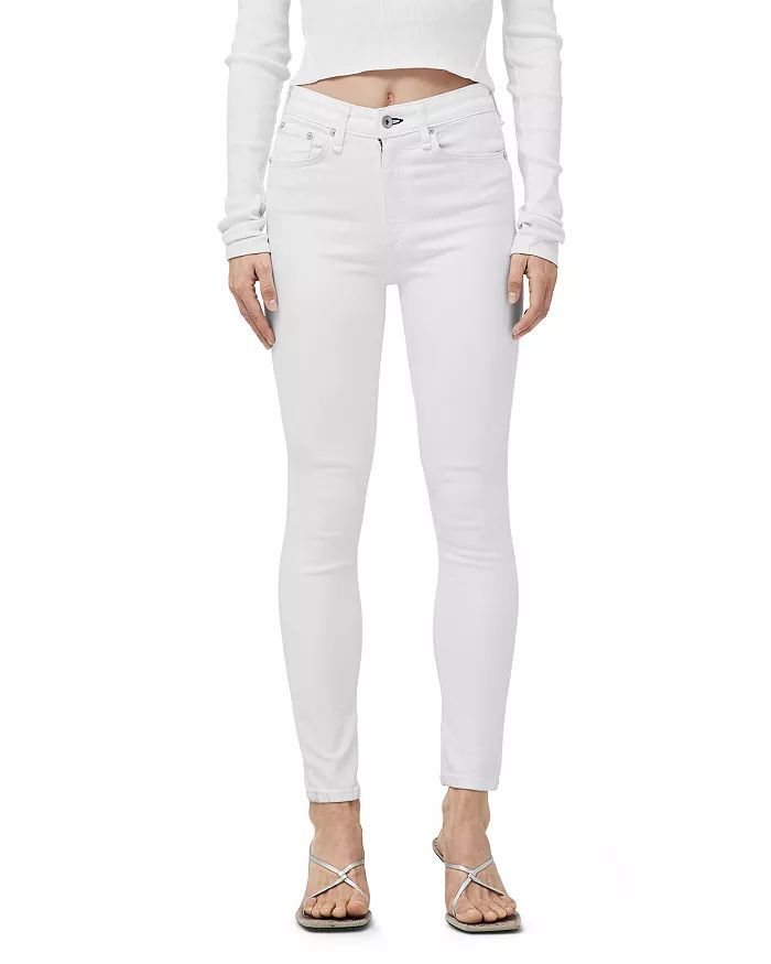 Nina High Rise Ankle Skinny Jeans in White | Bloomingdale's (US)
