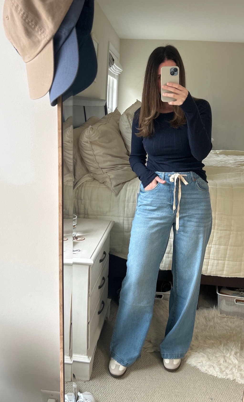 $128 tie waist jeans for $35!!!
Wearing a 26, I’d say run a little big. 
#blanknyc #jeans


#LTKOver40 #LTKootd #LTKSaleAlert