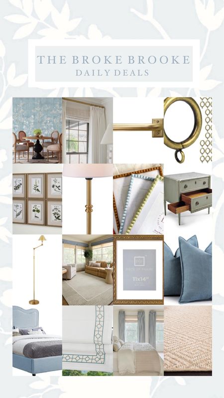The Broke Brooke Daily Home Decor Deals! 

Wallpaper, pinch pleat curtains, curtain rod, botanical art pieces, lamps, pillows, bedroom, side table, rug, amazon finds, gold lamps, rugs, bedrooms, primary bedroom, bobbin frames 

#LTKHome