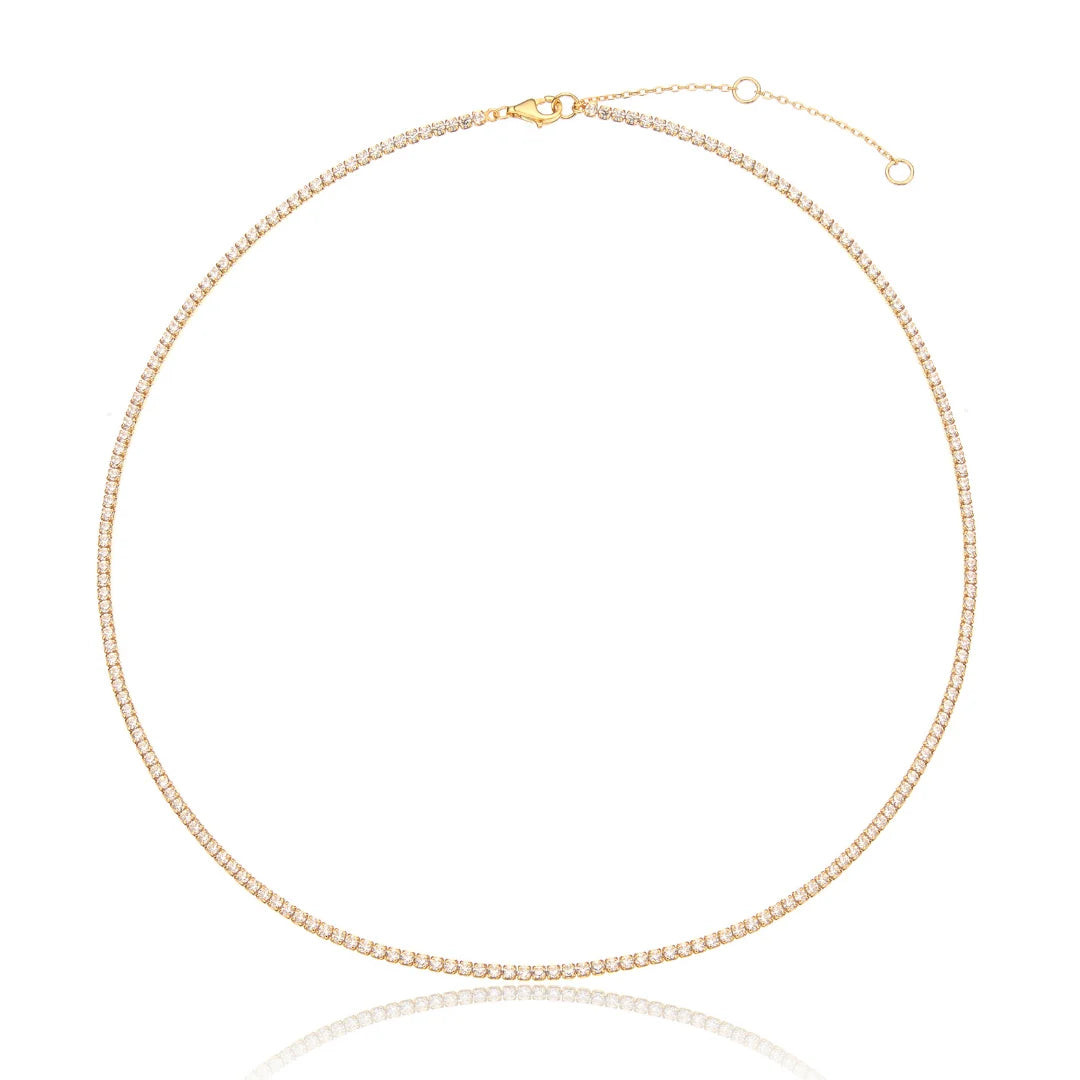 Gold Diamond Style Tennis Necklace | Lily & Roo