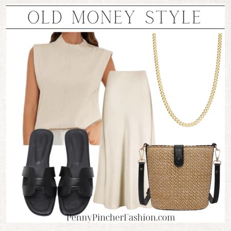 Slip skirt outfit. Cream spring outfit. Old money aesthetic 

#LTKstyletip #LTKfindsunder50 #LTKshoecrush
