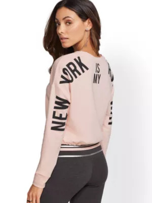Soho Street - "New York is My Runway" Graphic Logo Sweatshirt | New York & Company