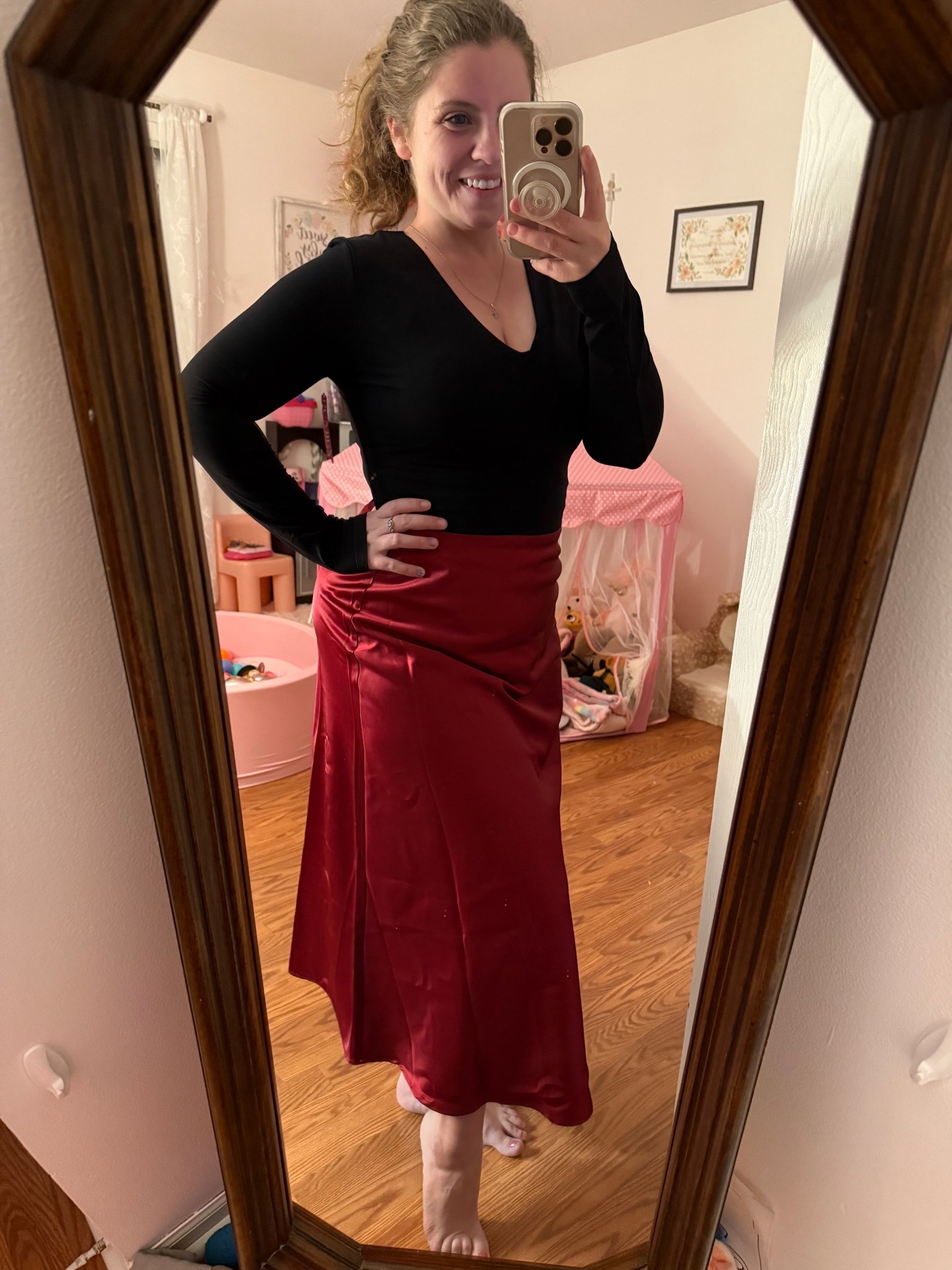 Size large, fits true to size 

Love this skirt and shirt (shirt snaps underneath to hold it in place).  Shirt is as soft as butter!  

This was on sale on Amazon, so I had to get it to wear around Christmas time! 

#LTKFindsUnder50 #LTKStyleTip #LTKSaleAlert