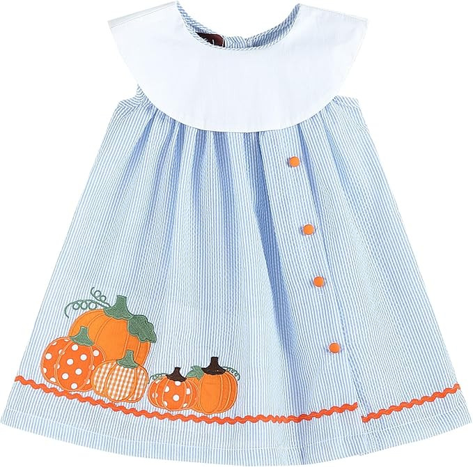 Baby and Girls Pumpkin Thanksgiving Dress | Amazon (US)