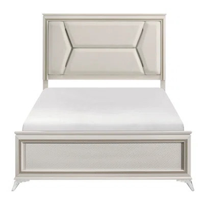 Led Lighted Queen Bed With Chenille Upholstery, Antique White Color Combination, Wood Frame Luxury Upholstered Headboard, Appearance, Engineered | Wayfair North America