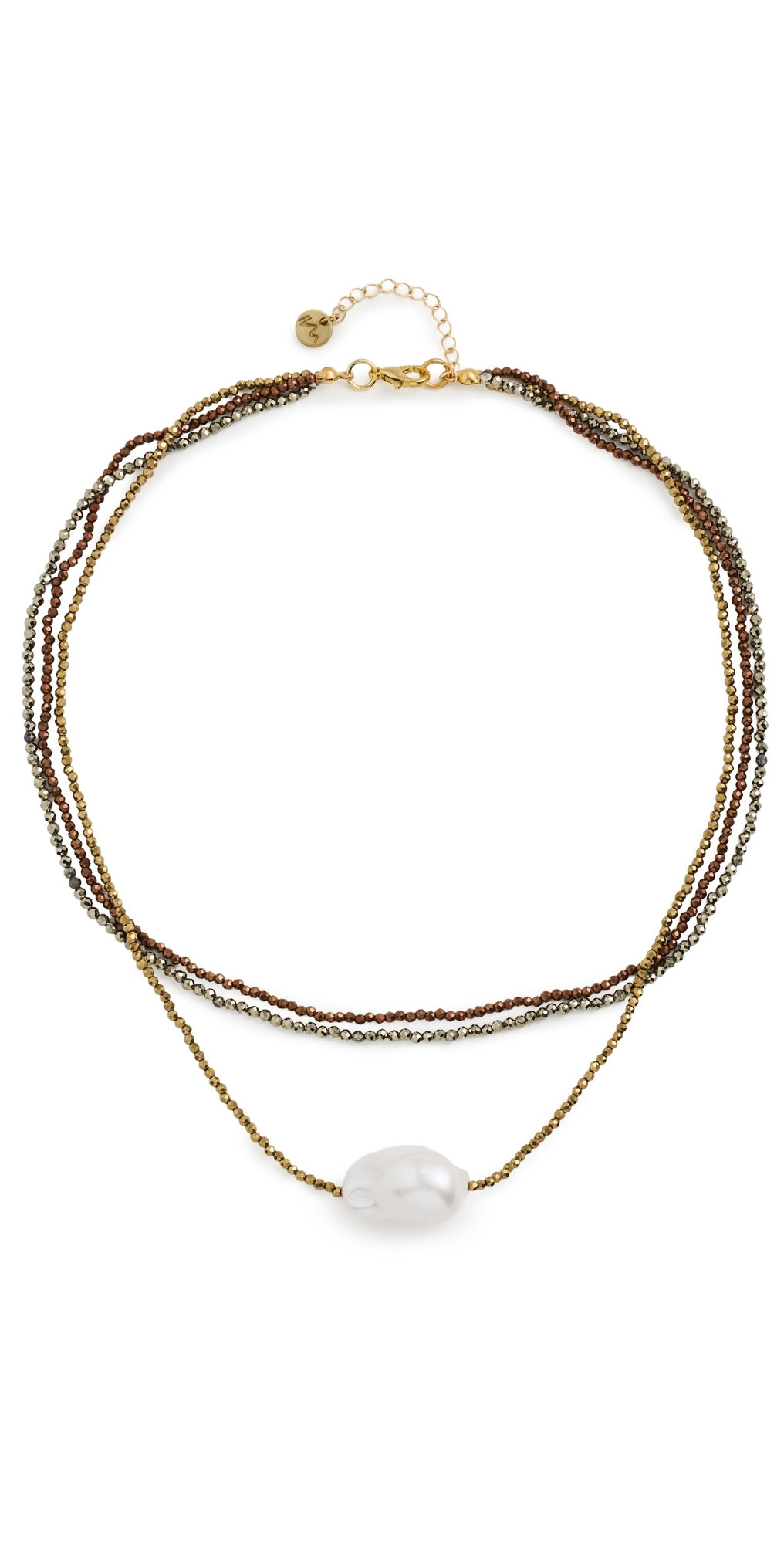 Maison Irem Triple Bronze Pearl Necklace Brown One Size | Shopbop